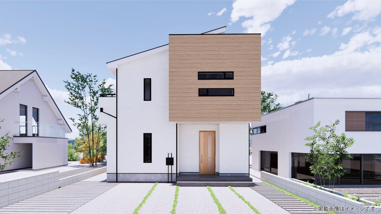 Newly built detached houses in a Japanese residential development