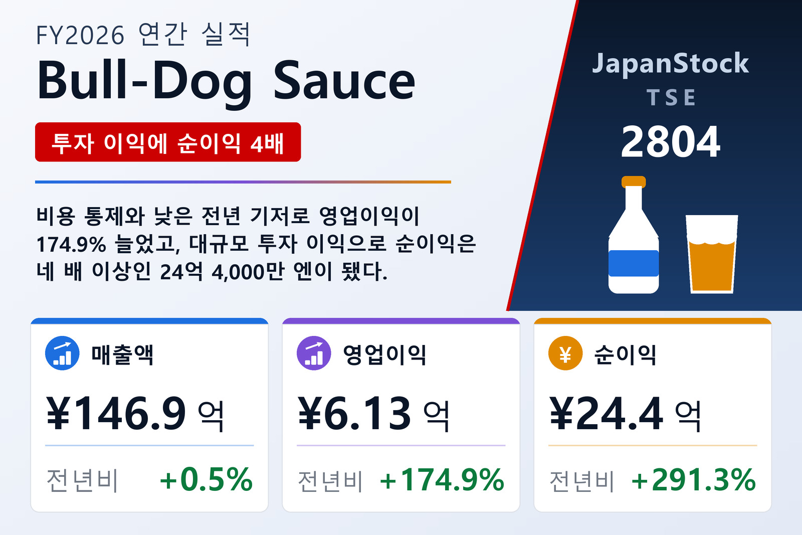 Bull-Dog Sauce FY2026 실적 요약