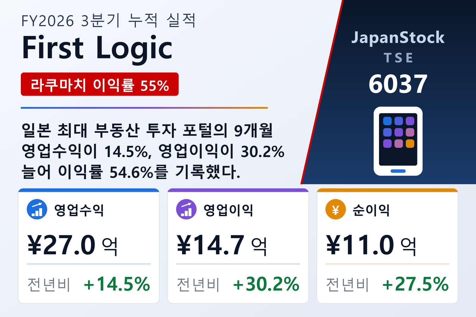 First Logic FY2026 3분기 누적 실적 요약