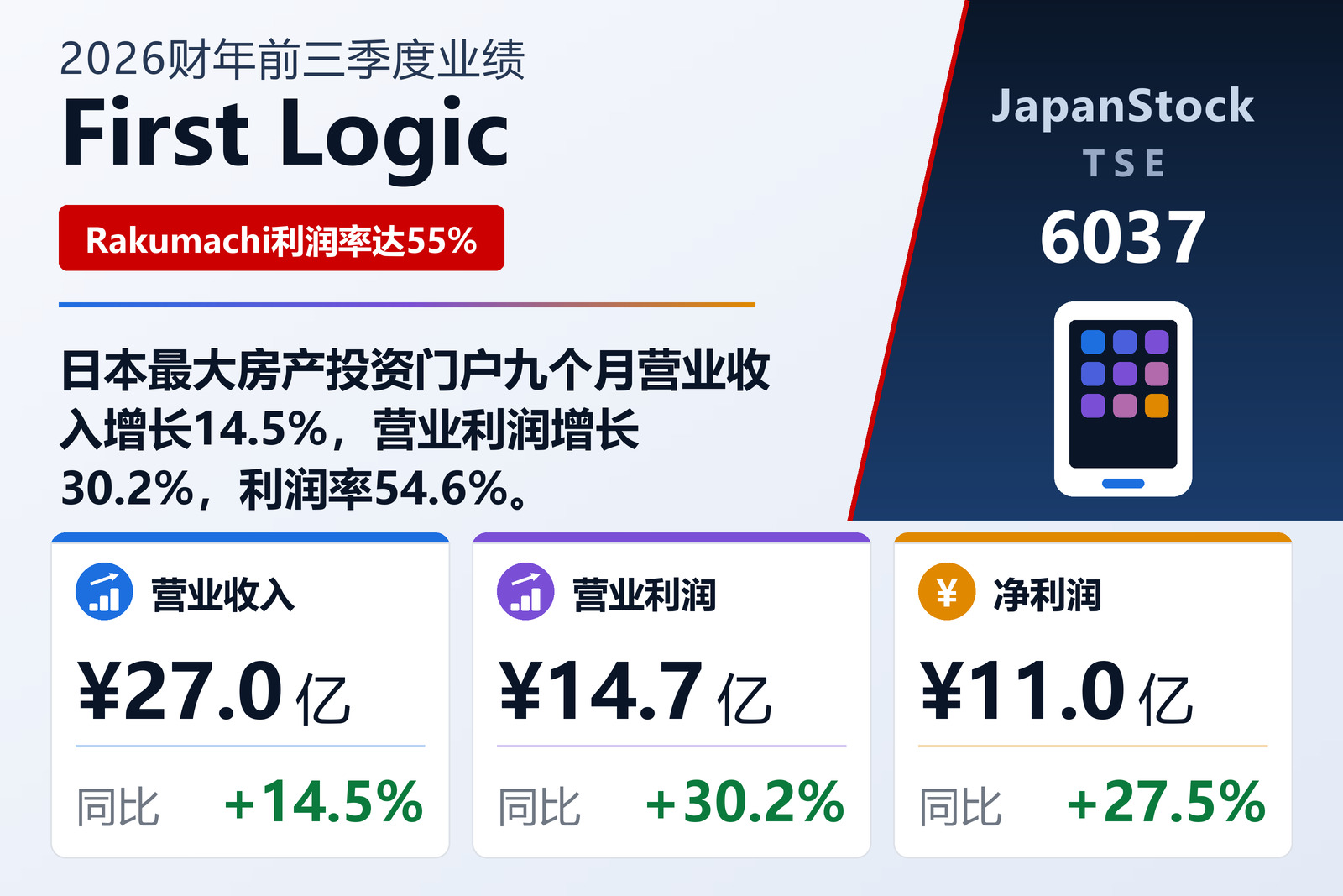 First Logic 2026财年前三季度业绩摘要